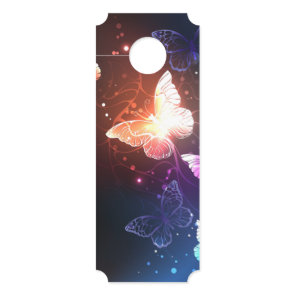 Glowing Night Butterflies Door Hanger
