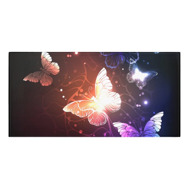 Glowing Night Butterflies Door Sign (Classic Front)