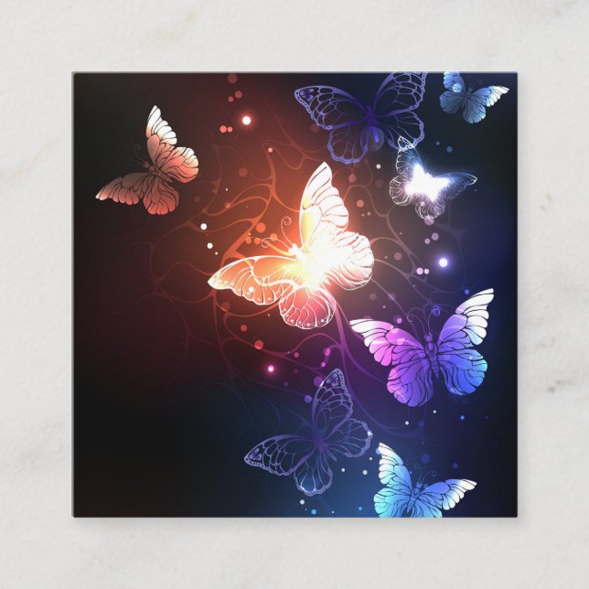 Glowing Night Butterflies Enclosure Card (Front)