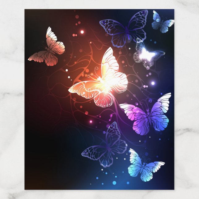 Glowing Night Butterflies Envelope Liner (Design)