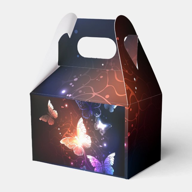 Glowing Night Butterflies Favor Boxes (Front Side)