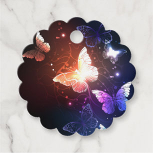 Glowing Night Butterflies Favor Tags