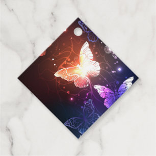 Glowing Night Butterflies Favor Tags