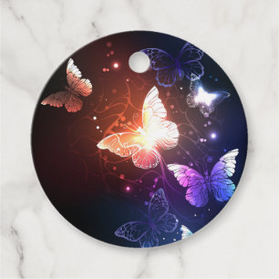 Glowing Night Butterflies Favor Tags