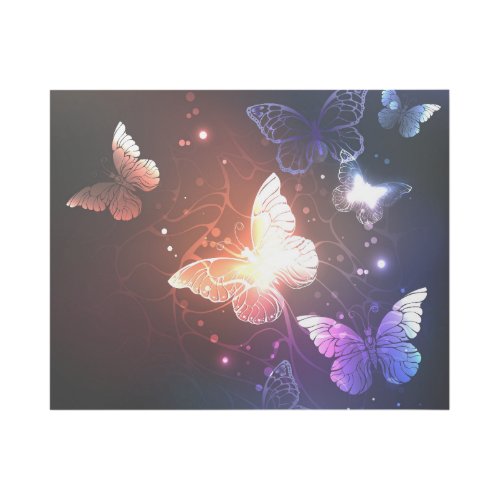 Glowing Night Butterflies Gallery Wrap