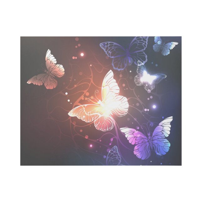 Glowing Night Butterflies Gallery Wrap (Front)
