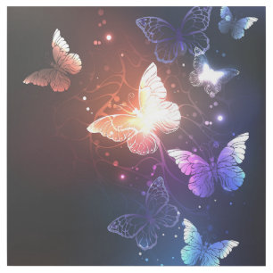 Glowing Night Butterflies Gallery Wrap