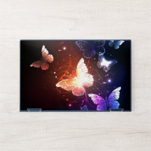 Glowing Night Butterflies HP Laptop Skin