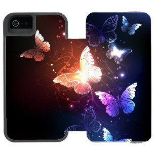 Glowing Night Butterflies iPhone SE/5/5s Wallet Case