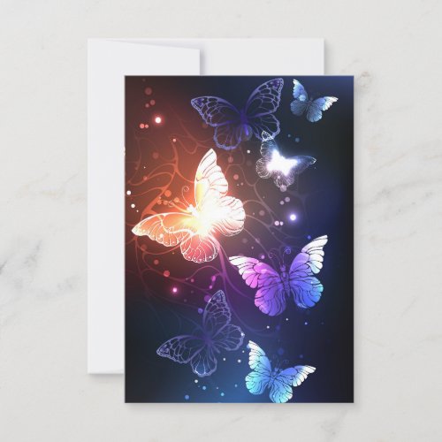Glowing Night Butterflies Invitation