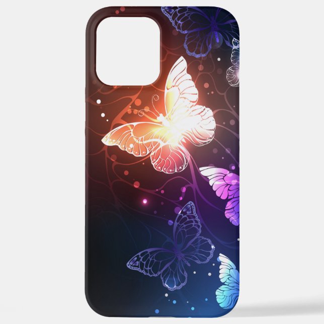 Glowing Night Butterflies iPhone Case (Back)