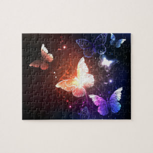 Glowing Night Butterflies Jigsaw Puzzle