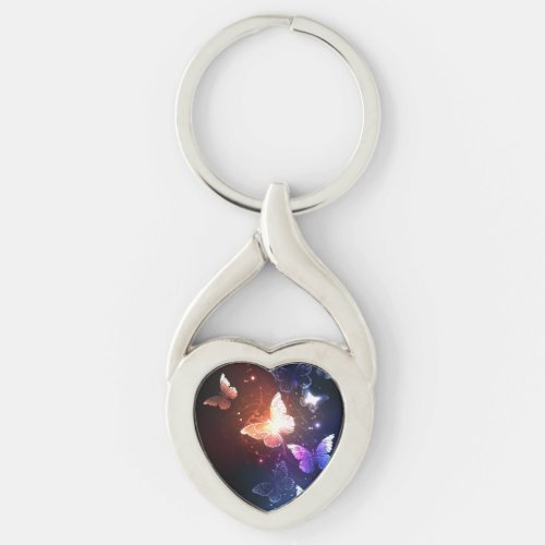 Glowing Night Butterflies Keychain