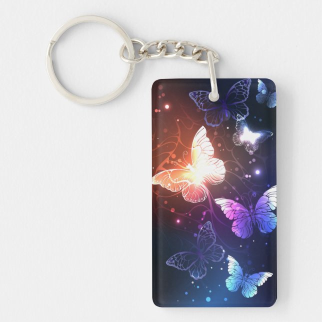 Glowing Night Butterflies Keychain (Front)
