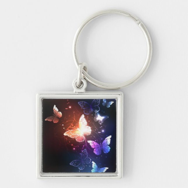 Glowing Night Butterflies Keychain (Front)