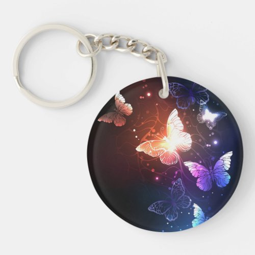 Glowing Night Butterflies Keychain