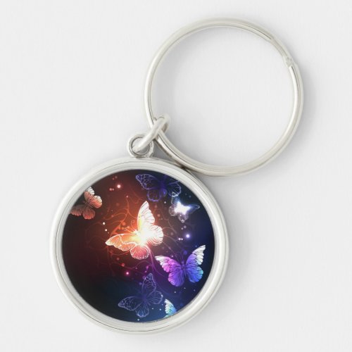 Glowing Night Butterflies Keychain