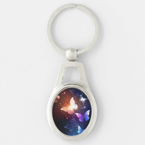 Glowing Night Butterflies Keychain