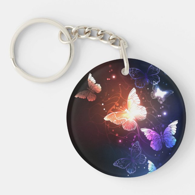 Glowing Night Butterflies Keychain (Front)