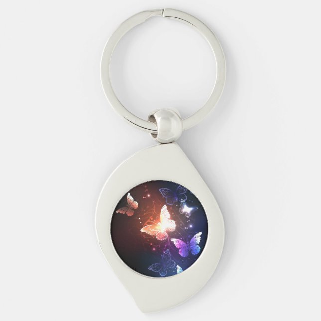 Glowing Night Butterflies Keychain (Front)