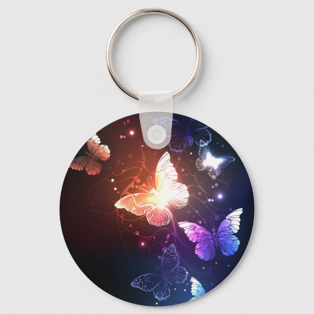 Glowing Night Butterflies Keychain (Front)