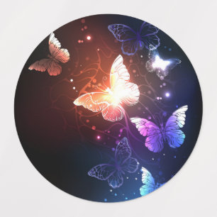 Glowing Night Butterflies Kids' Labels