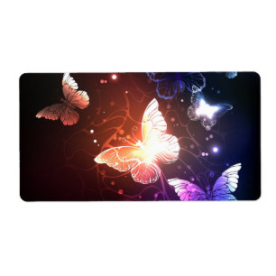Glowing Night Butterflies Label