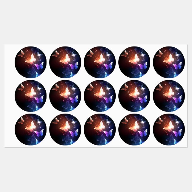 Glowing Night Butterflies Labels (Sheet)