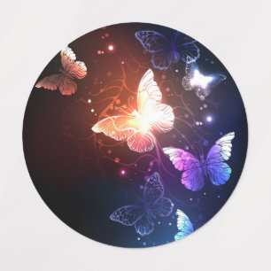 Glowing Night Butterflies Labels