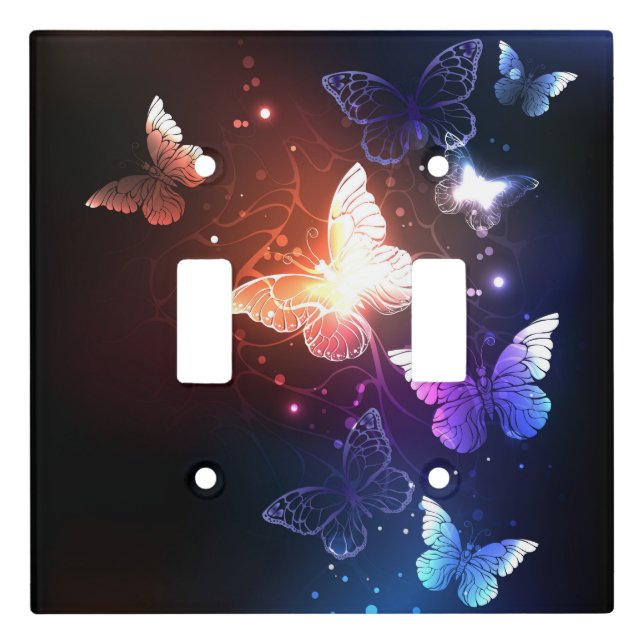 Glowing Night Butterflies Light Switch Cover (Front)