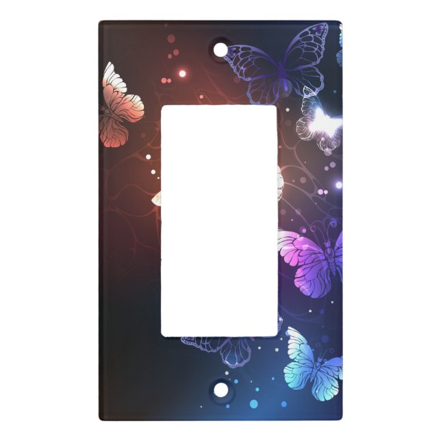 Glowing Night Butterflies Light Switch Cover (Front)