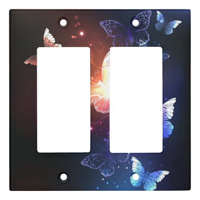Glowing Night Butterflies Light Switch Cover (Front)