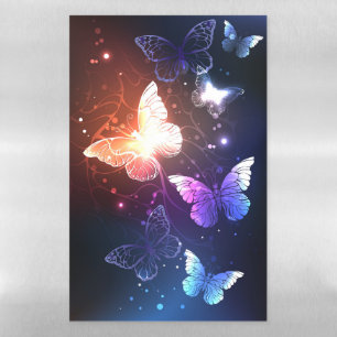 Glowing Night Butterflies Magnetic Dry Erase Sheet