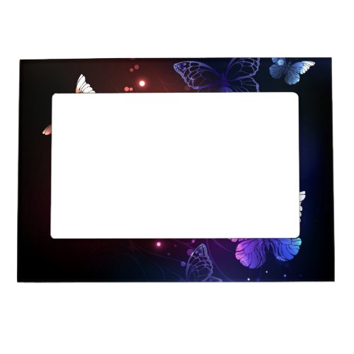 Glowing Night Butterflies Magnetic Frame