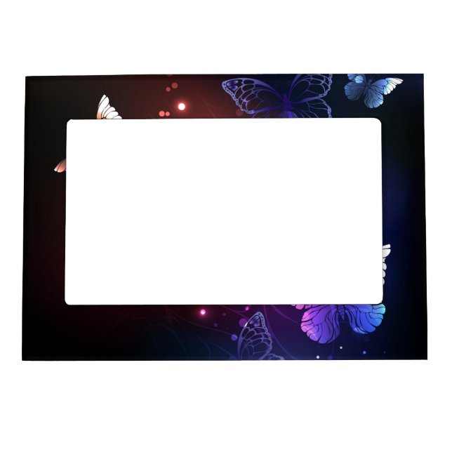 Glowing Night Butterflies Magnetic Frame (Front)