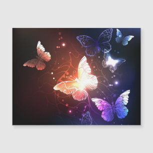 Glowing Night Butterflies Magnetic Invitation