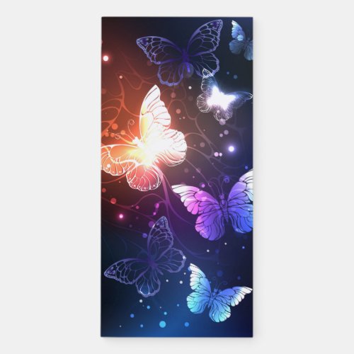 Glowing Night Butterflies Magnetic Notepad