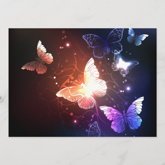 Glowing Night Butterflies Menu (Front)