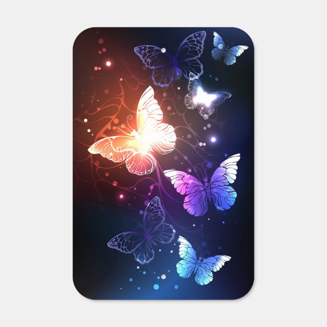 Glowing Night Butterflies Metal Sign (Front)
