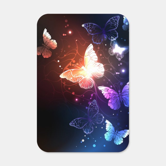 Glowing Night Butterflies Metal Sign (Front)