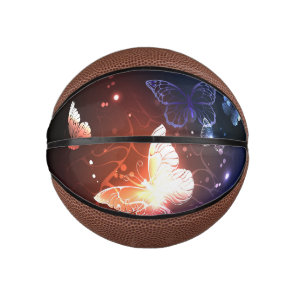 Glowing Night Butterflies Mini Basketball