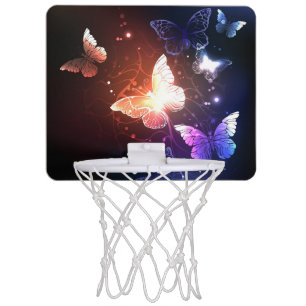 Glowing Night Butterflies Mini Basketball Hoop