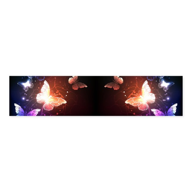 Glowing Night Butterflies Napkin Bands (Unfolded)