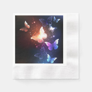 Glowing Night Butterflies Napkins