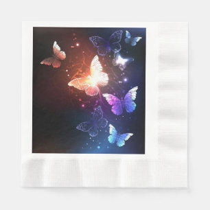 Glowing Night Butterflies Napkins