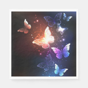Glowing Night Butterflies Napkins