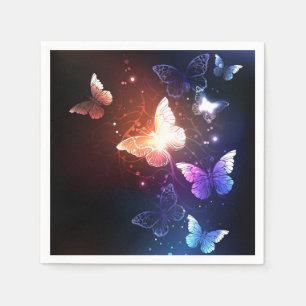 Glowing Night Butterflies Napkins