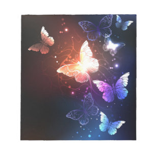 Glowing Night Butterflies Notepad