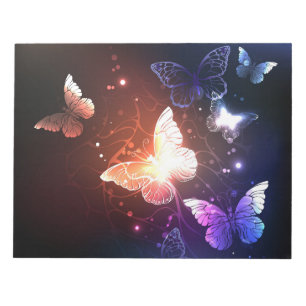 Glowing Night Butterflies Notepad