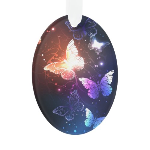 Glowing Night Butterflies Ornament